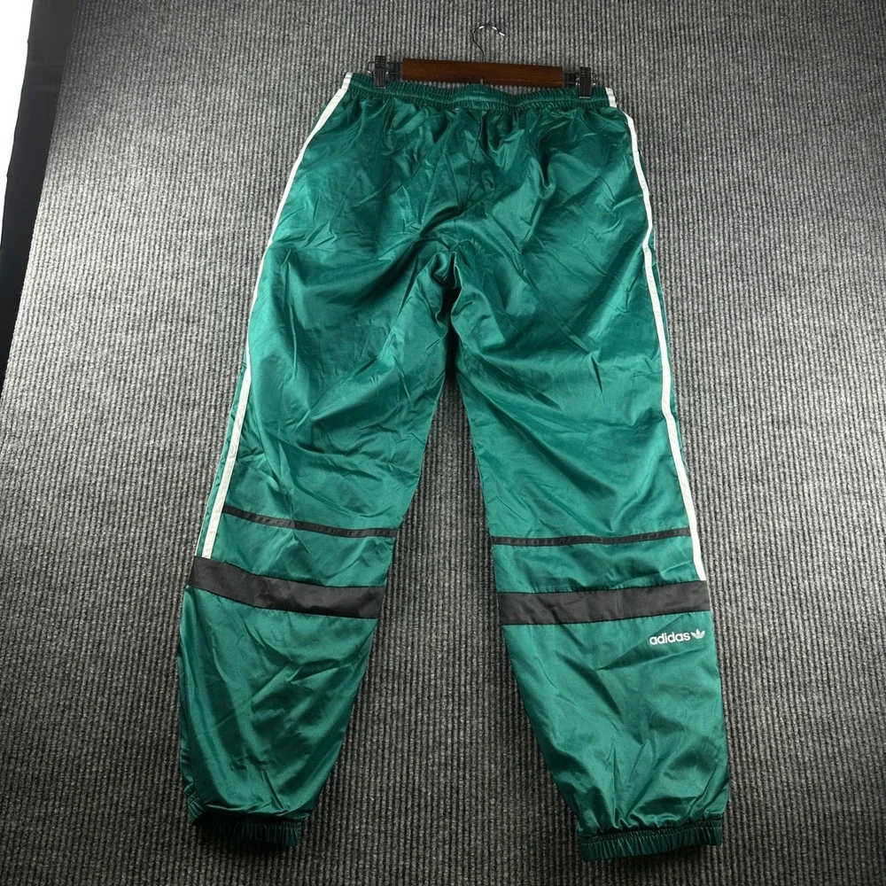 Adidas Originals Mens Green 3-Stripe Wind Track Pants CV4606 Emerald Green L